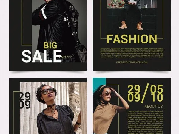 Bundle of Five Modern Fashion Flyer Templates 1