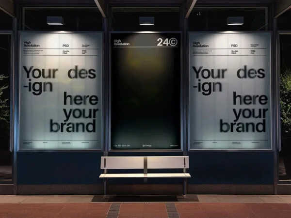 Bus Station Lightbox Banner Mockup 1