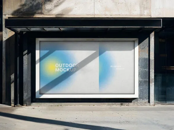 Bus Stop Outdoor Billboard Mockup 1