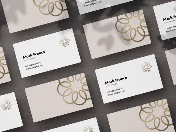 Business Card Grid with Different Backgrounds Mockup 1