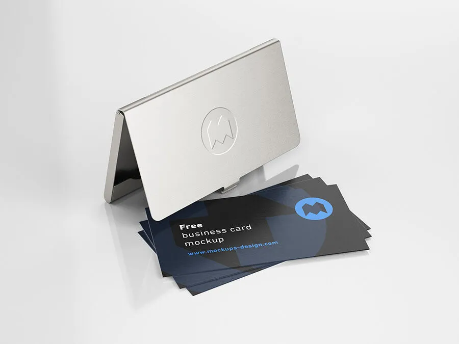 Business Card Holder Mockup with Silver and Gold Color Image 5 Designers Lab