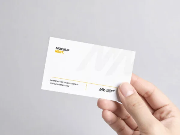 Business Card Holding by Hand Mockup 1