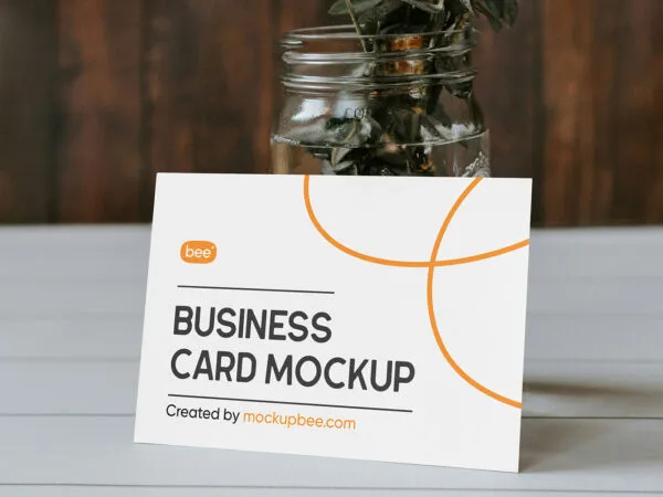 Business Card Lean on Plant Mockup 1