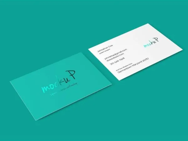 Business Card Mockup in 3 Showcases 1