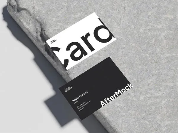 Business Card Mockup on Concrete 1