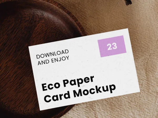 Business Card Mockup with Pear in Close up View 1