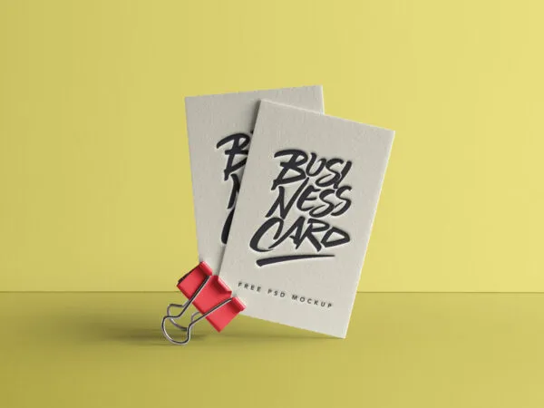 Business Card Mockup with a Binder Clip 1
