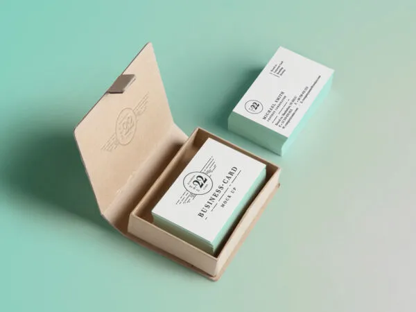 Business Card Mockup with a Cardboard 1