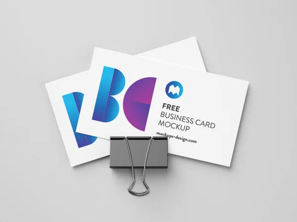 Business Card With Foldback Clip Mockup 1
