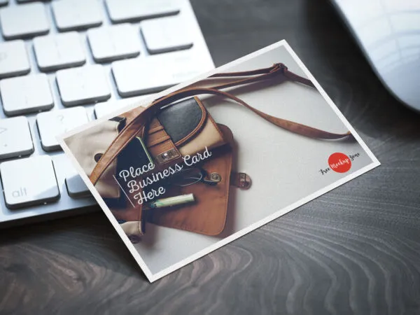 Business Card on Keyboard Mockup 1