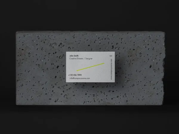 Business Card on Stone Mockup 1
