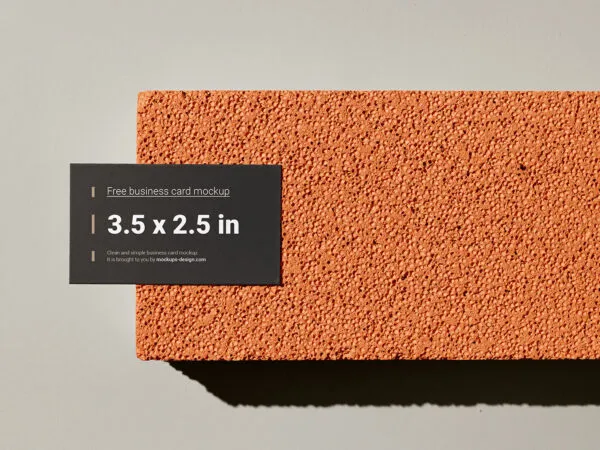 Business Card on The Edge of a Sponge Brick Mockup 1