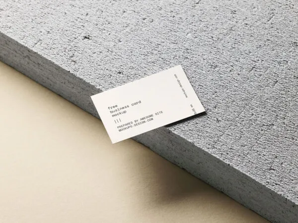 Business Card on a Concrete Block Mockup 1