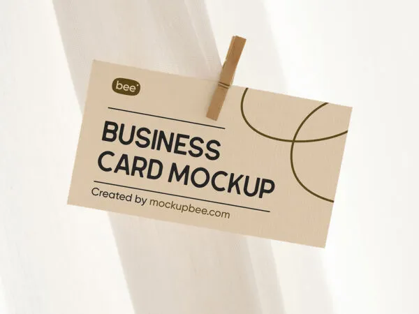 Business Card with Paper Clip Mockup 1