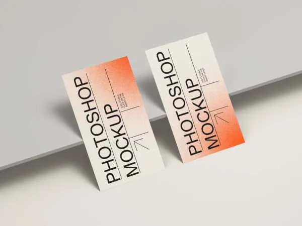 Business Cards Mockup in Perspective View 1