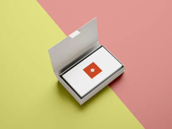 Business Cards Mockup of an Open Business Card Holder 1