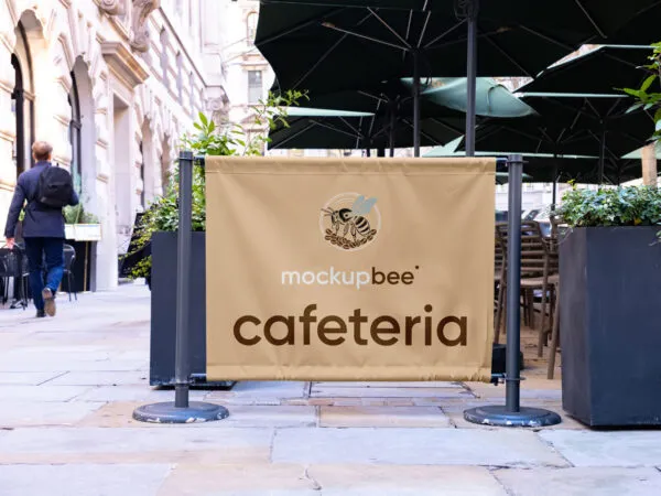 Cafe Fence Banner Mockup 1