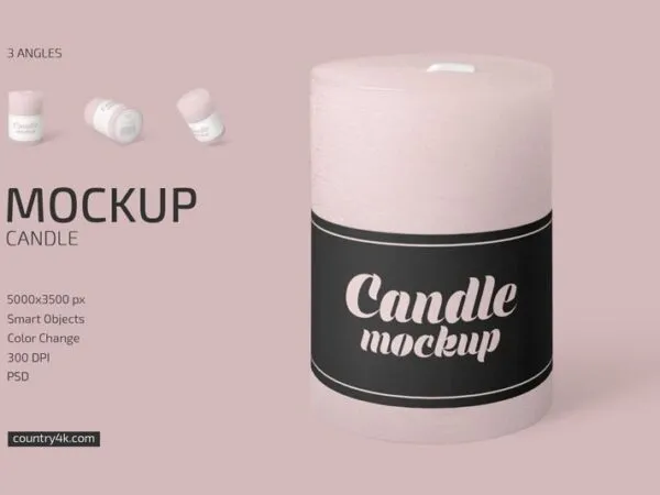 Candle Mockup in 3 Varied Sights 1