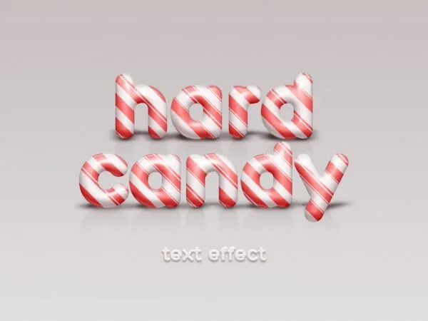 Candy Cane Text Logo Effect 1