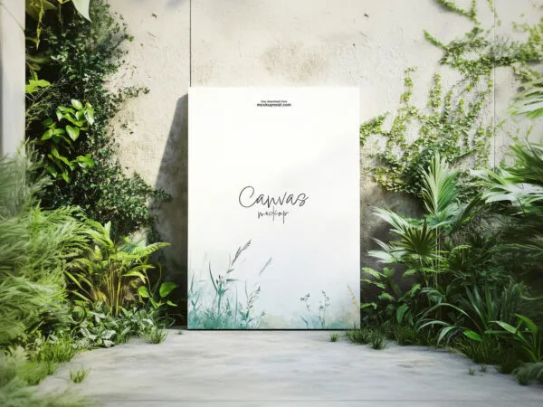 Canvas Mockup in Outdoor Garden 1