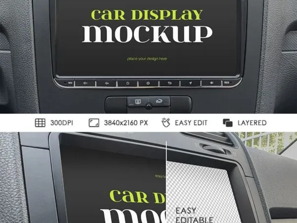 Car Display Mockups in 2 Showcases 1