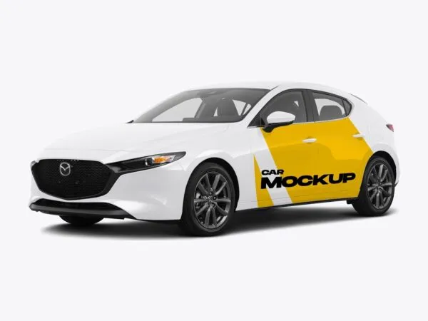 Car Mockup in the Half Side View 1