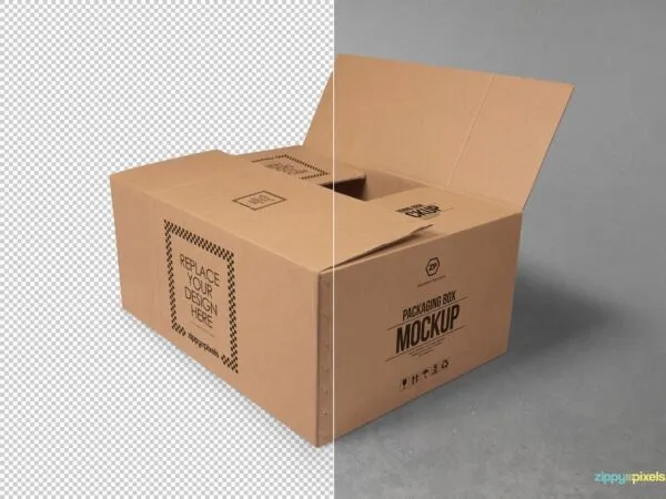 Cardboard Box Mockup for Packaging 1