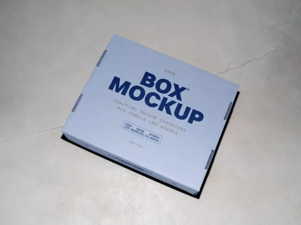 Cardboard Box on Floor Mockup 1