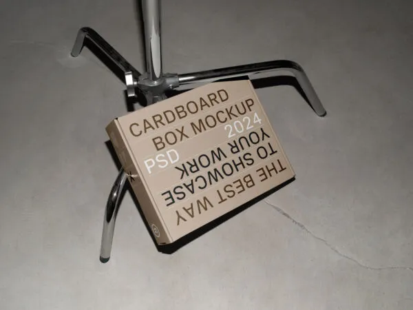 Cardboard Box on Tripod Mockup 1