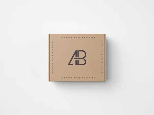 Cardboard Packaging Box Top View Mockup 1