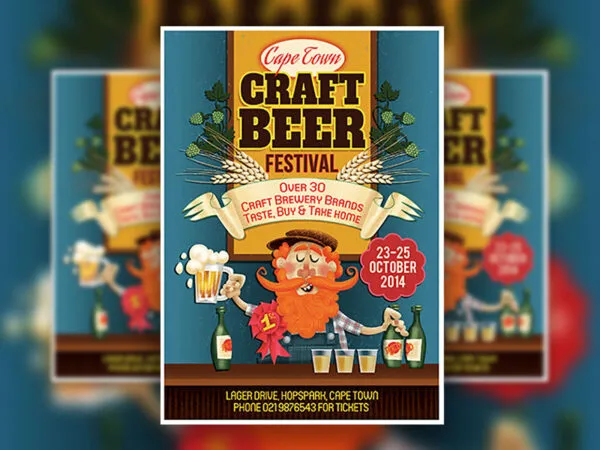 Cartoon Craft Beer Festival Flyer Template 1