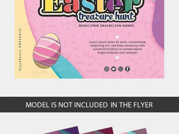 Cartoon and Fun Easter Treasure Hunt Flyer Template 1