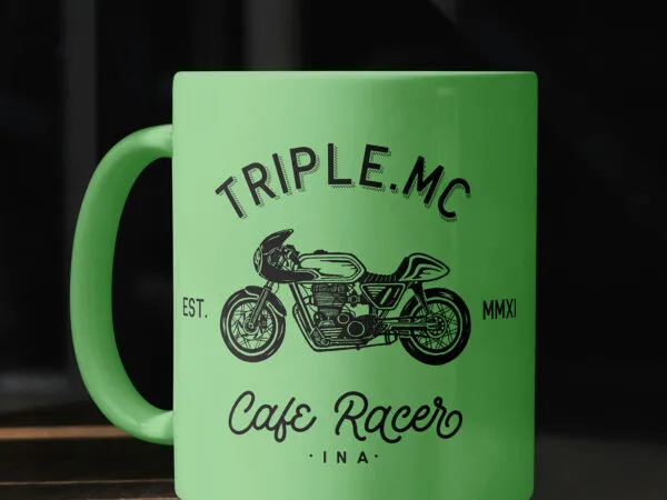 Ceramic Mug on Desk Mockup 1