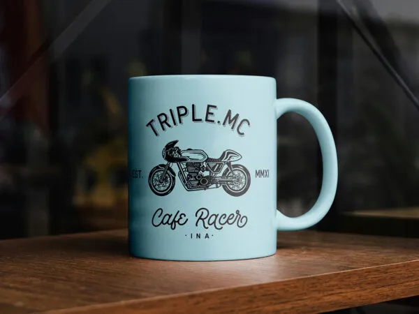 Ceramic Mug on Table Mockup 1