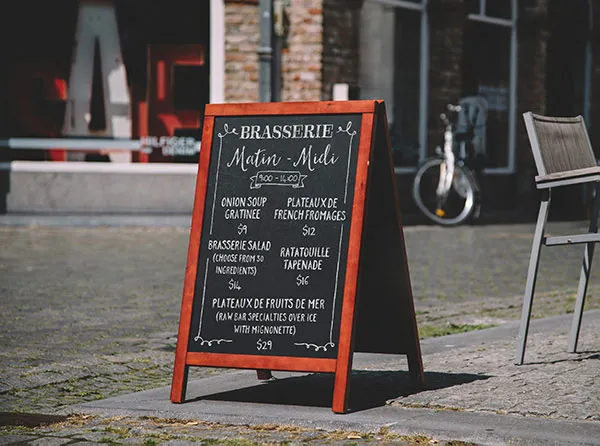 Chalkboard Mockup Placed in Outdoor Space 1