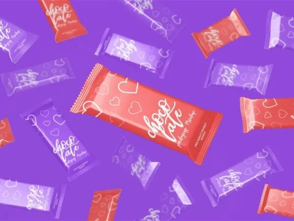 Chocolate Bar Packaging Mockup in 2 Views 1