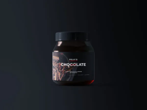 Chocolate Jar Mockup on a Solid Background 1