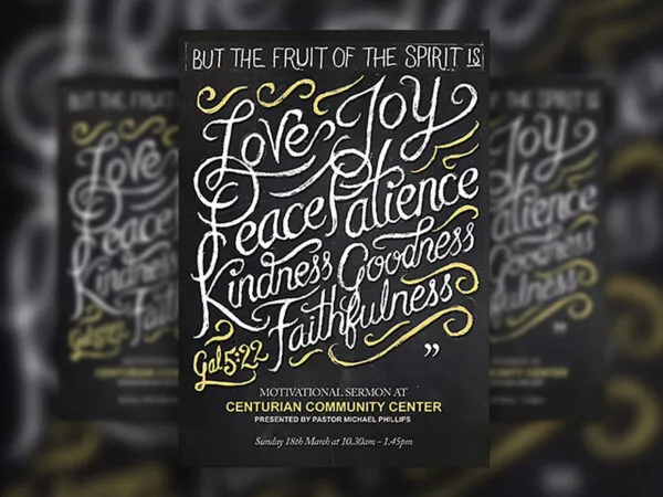 Christian Event Flyer Template Including Inspirational Quote 1