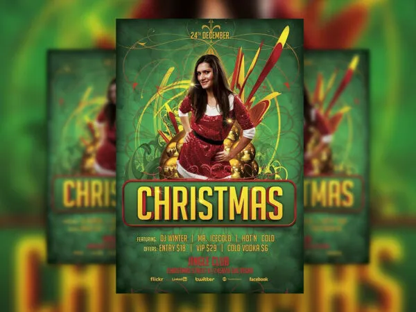 Christmas Bash Club Party Invitation Flyer 1