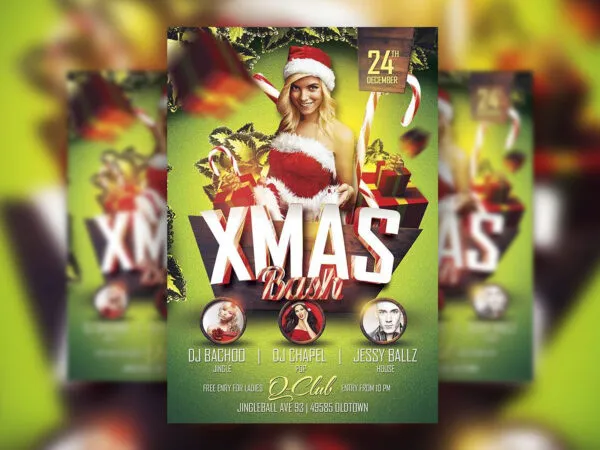 Christmas Bash Party Flyer Template 1