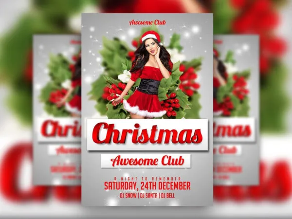 Christmas Club Party Flyer Template 1