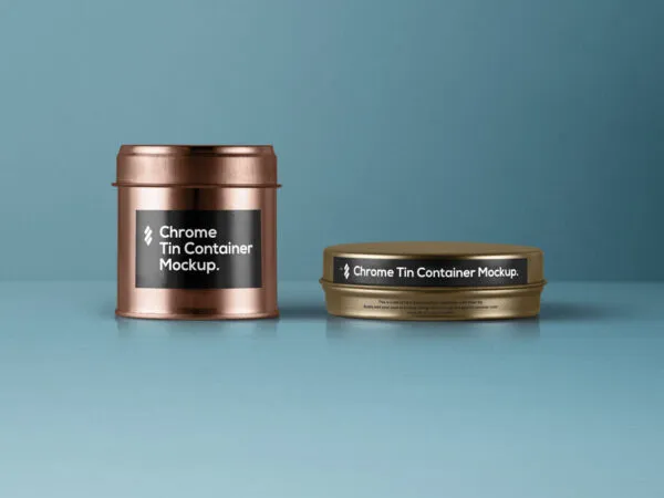 Chrome Tin Container Packaging Mockup 1