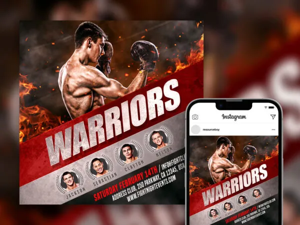 Cinematic Boxing Instagram Post Template 1
