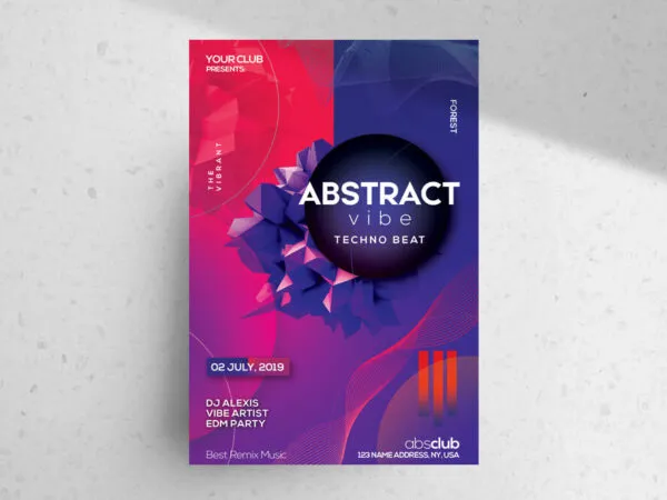 Circle Abstract Concert Flyer Template 1