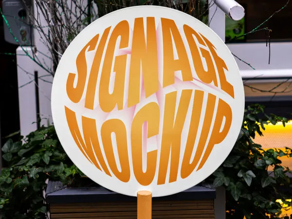 Circle Metal Sign Mockup 1