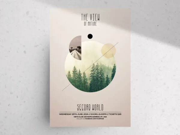 Circle Minimal Party Flyer Template 1