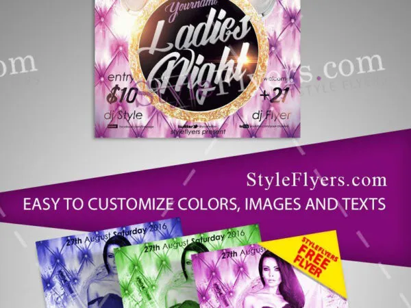 Circle Modern Ladies Night Flyer Template 1
