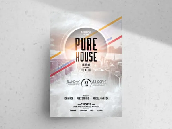 Circle Urban Lines Party Flyer Template 1