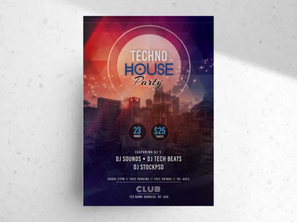 Circle Urban Sparkle Party Flyer Template 1