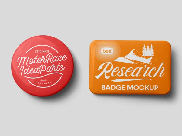Circle and Rectangle Badge Mockup 1
